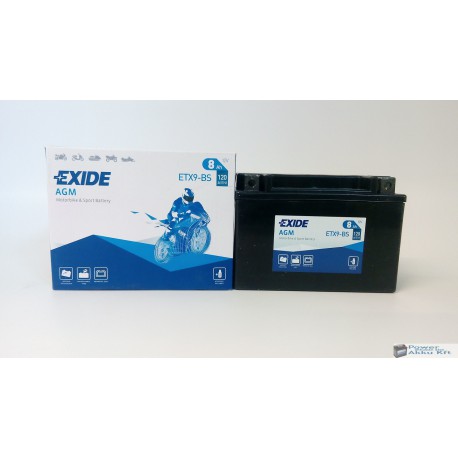 EXIDE ETX9-BS 12V 8Ah 120A bal+ motorkerékpár akkumulátor