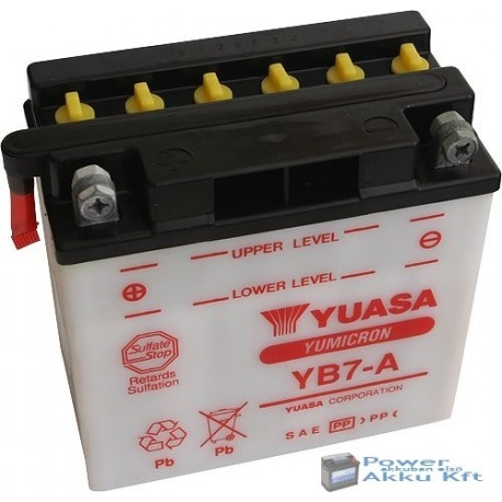 YUASA YB7-A 12V 8Ah 105A bal+ motorkerékpár akkumulátor