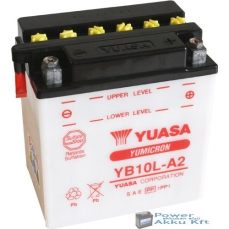 YUASA YB10L-A2 12V 11Ah 120A jobb+ motorkerékpár akkumulátor