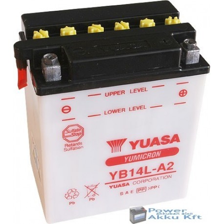 YUASA YB14L-A2 12V 14Ah 175A jobb+ motorkerékpár akkumulátor
