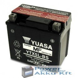 YUASA YTX5L-BS 12V 4Ah 80A jobb+ motorkerékpár akkumulátor
