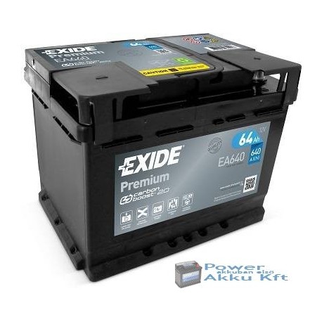 Exide Premium 12V 64Ah 640A jobb+ EA640 akkumulátor