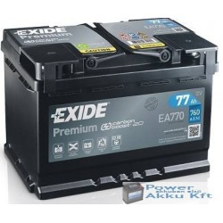 Exide Premium 12V 77Ah 760A jobb+ EA770 akkumulátor