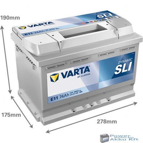 VARTA Dynamic SLI 12V 74Ah 680A Jobb+ akkumulátor