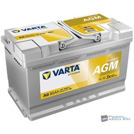 Varta Silver Dynamic AGM 12v 80Ah 800A jobb+ akkumulátor