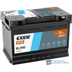 Exide EFB - 12v 70ah 760A - autó akkumulátor - jobb+