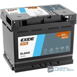 Exide EFB - 12V 60Ah 640A Jobb+ akkumulátor