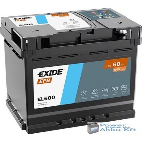 Exide EFB - 12V 60Ah 640A Jobb+ akkumulátor