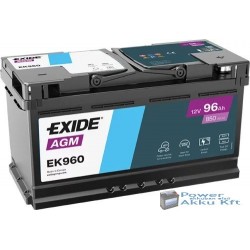 Exide AGM 12V 96Ah 850A jobb+ EK960 akkumulátor