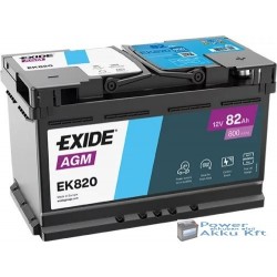 Exide AGM 12V 82Ah 800A jobb+ EK820 akkumulátor